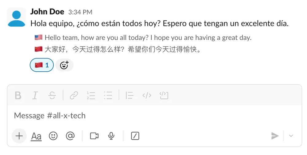 X-late preserving Slack formatting in real-time translation